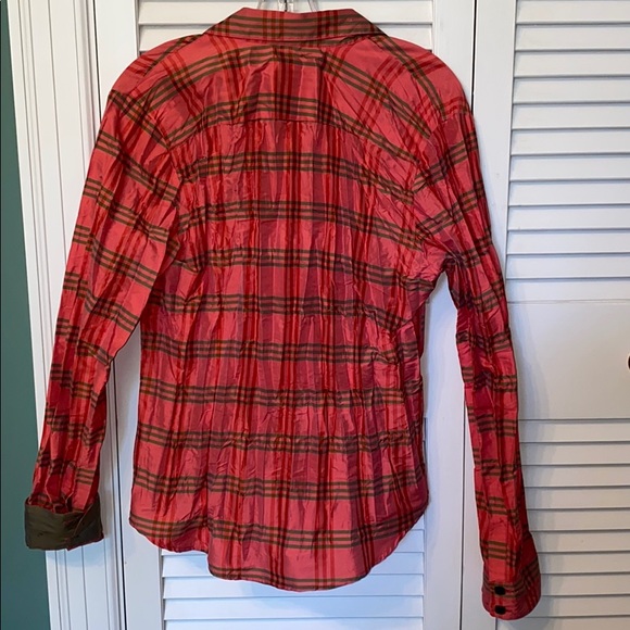 Beluva pink and green plaid button down - Picture 6 of 7
